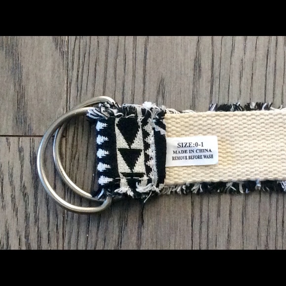 ❤️ BOHO BLACK/CREME ADJUSTABLE BELT - Picture 5 of 5